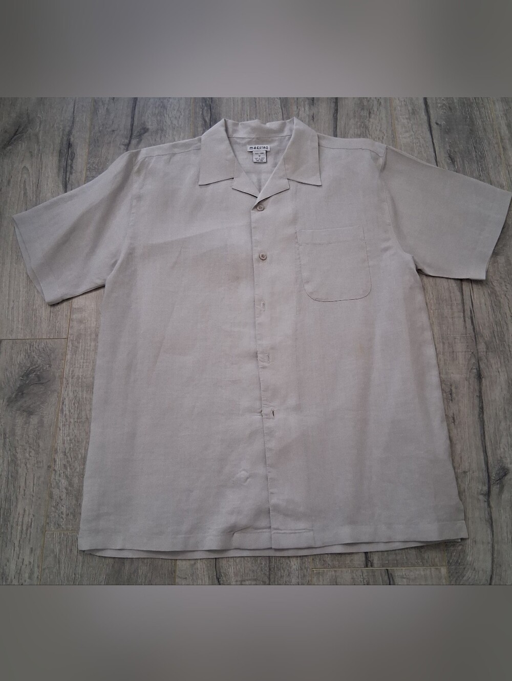 Classic Men's Short Sleeve Camp Shirt - Light Beige